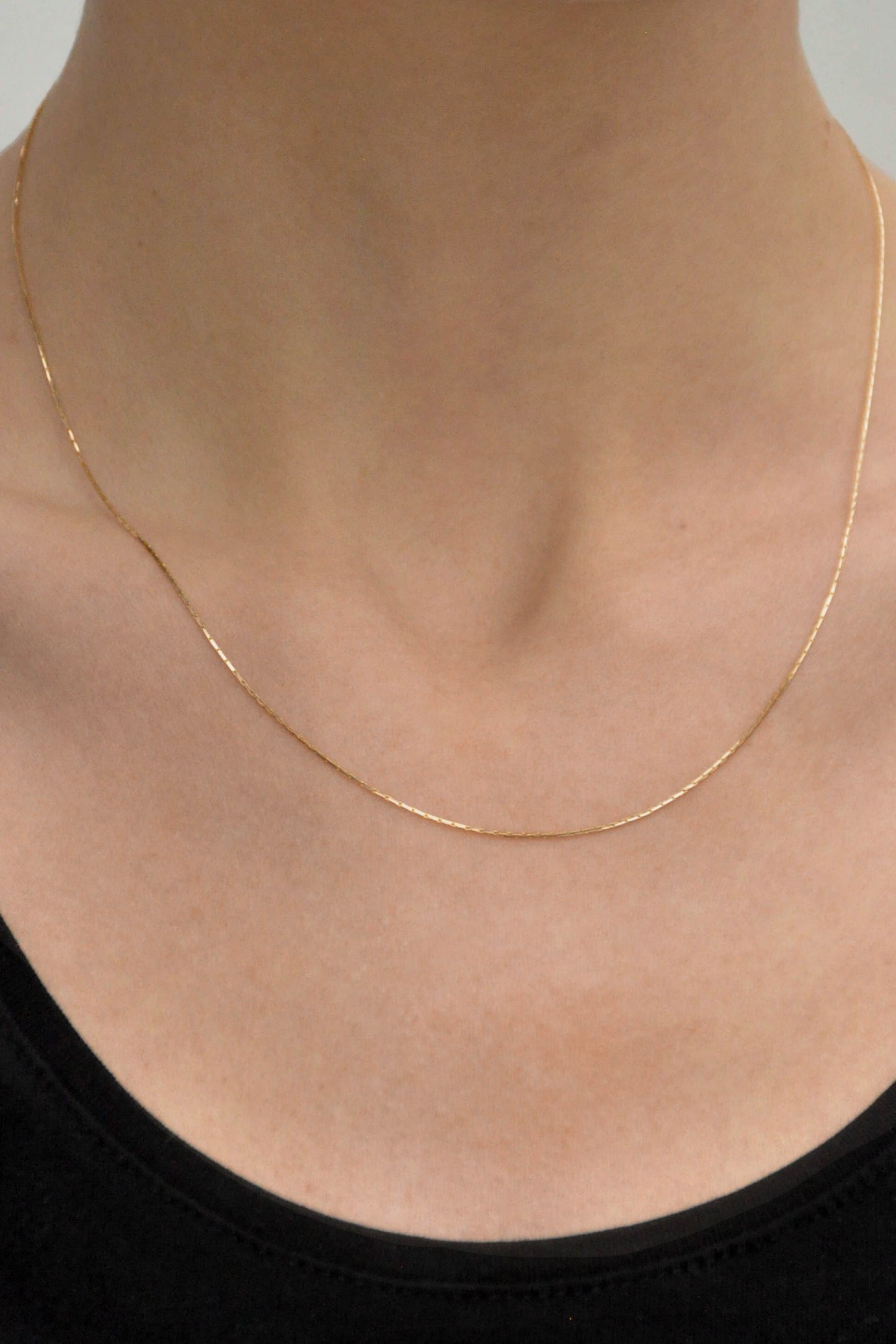 Short snake necklace 14k solid gold (44cm)-Necklace-Wildthings_collectables-Solid Gold---abc