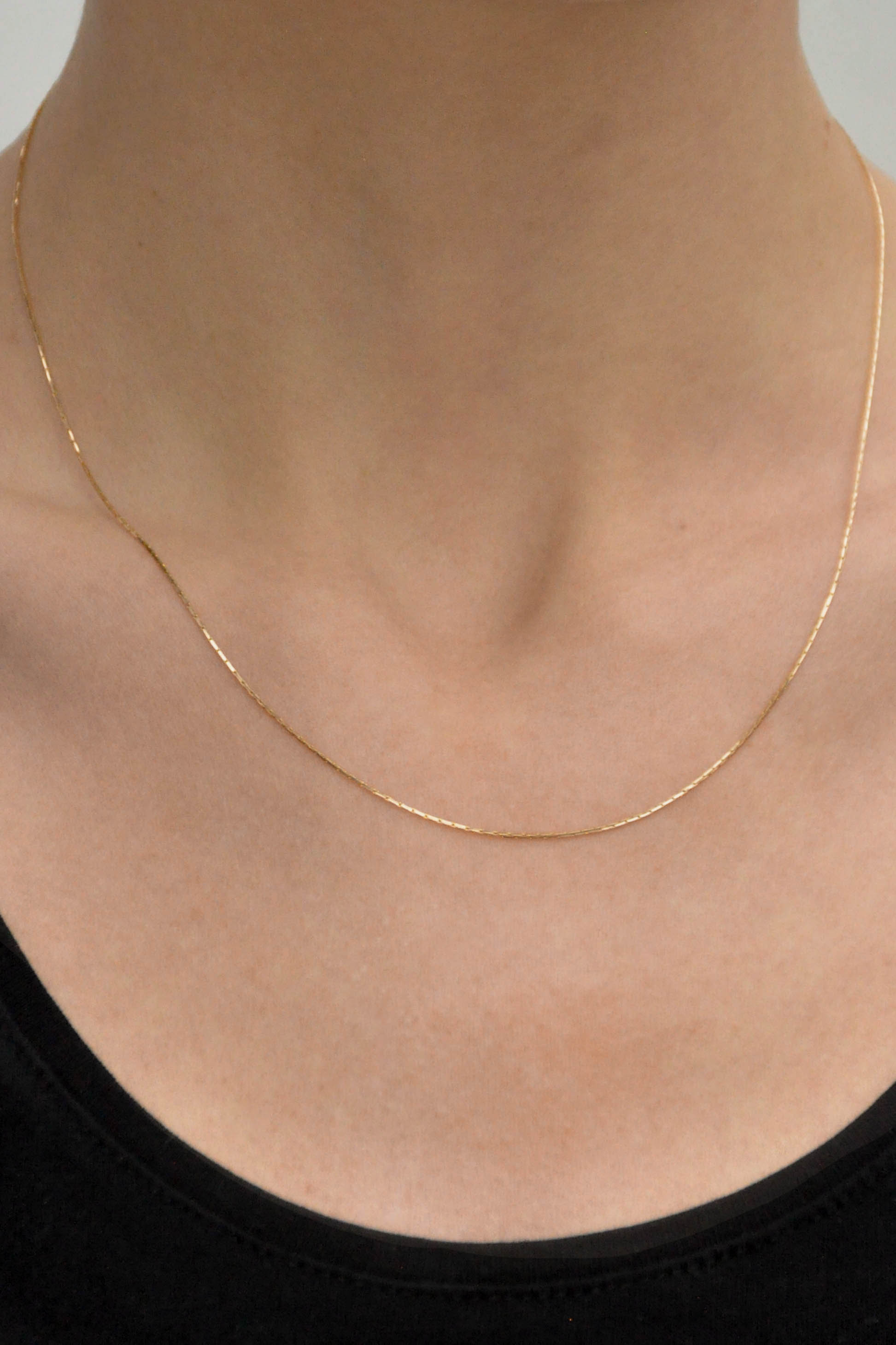 Short snake necklace 14k solid gold (44cm)-Necklace-Wildthings_collectables-Solid Gold---abc