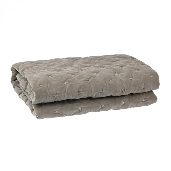 Velvet Quilted Throw Taupe-Accessories-Florabelle-Default Title---abc