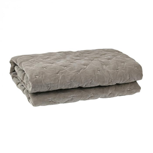 Velvet Quilted Throw Taupe-Accessories-Florabelle-Default Title---abc