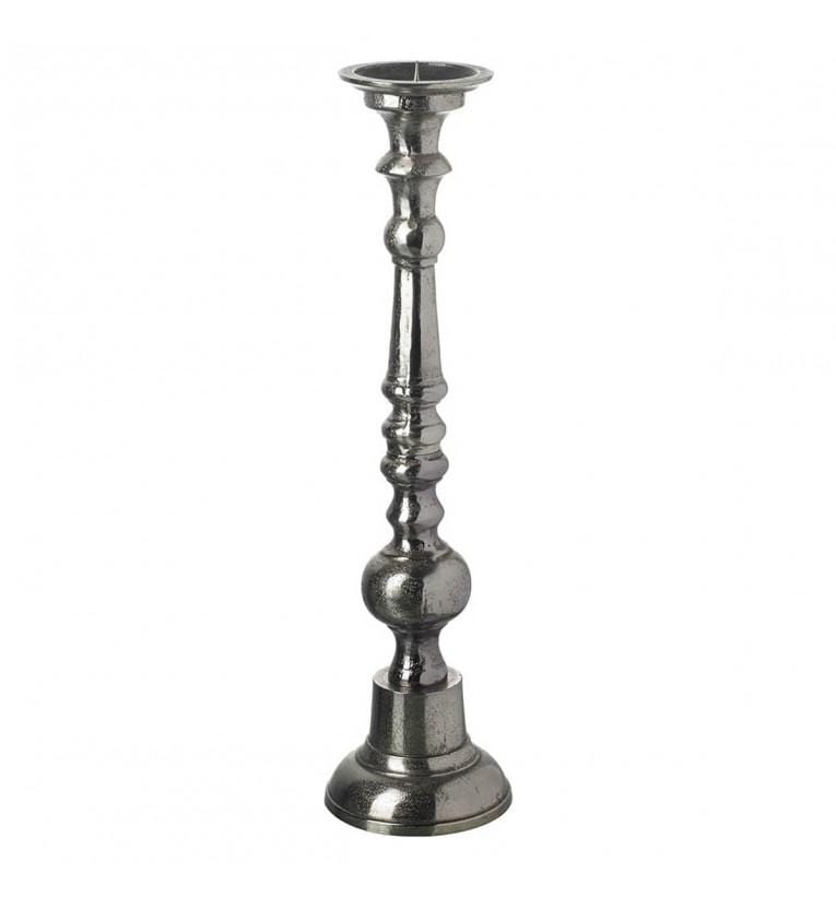 Issac Pillar Candle Holder Dark Grey Small-abc