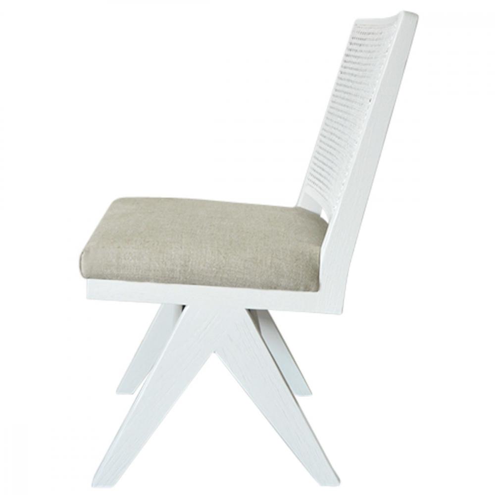 The Imperial Dining Chair - White Frame w Natural Linen-Dining-Cafe Lighting and Living-Default Title---abc