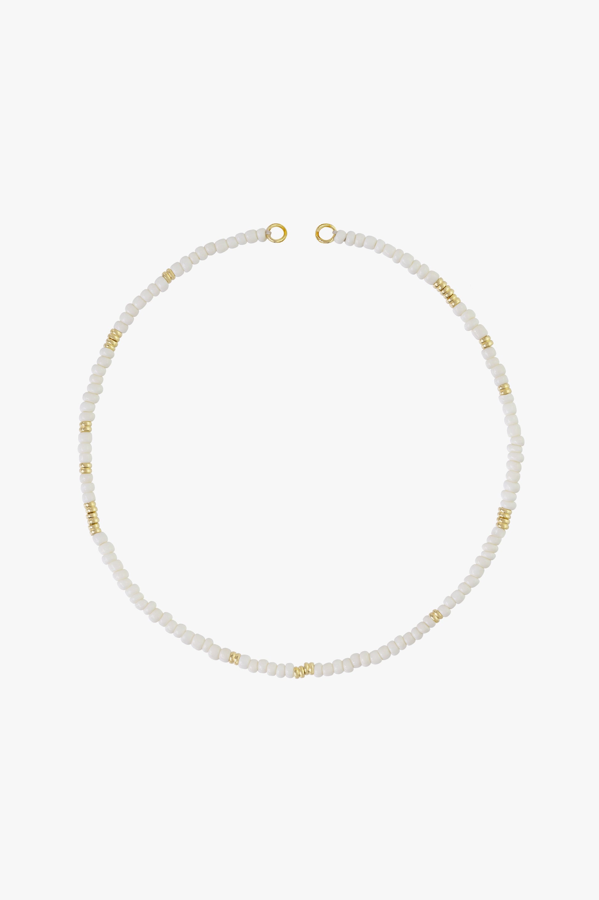 White clasp necklace gold plated-Necklace-wildthings_collectables-Gold plated-Necklace (no clasp)--abc