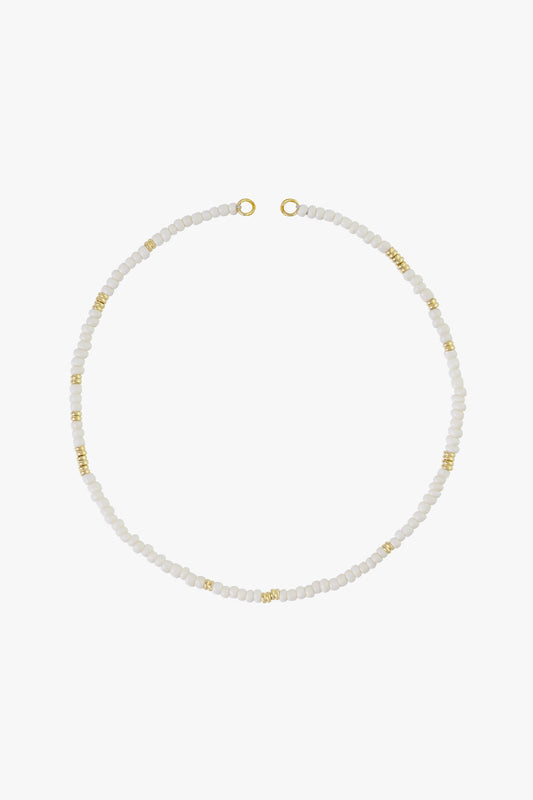 White clasp necklace gold plated-Necklace-wildthings_collectables-Gold plated-Necklace (no clasp)--abc