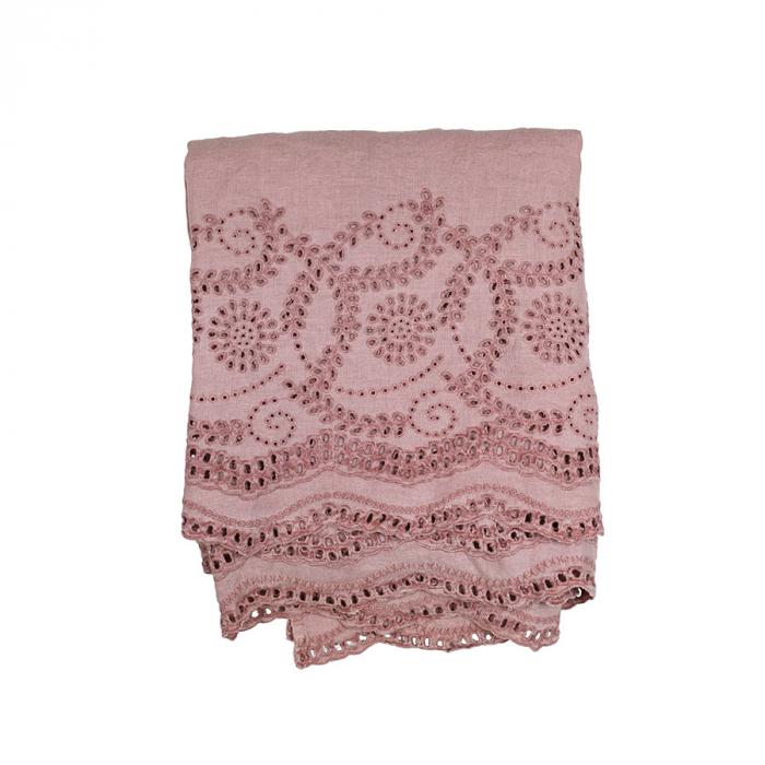 Embroidered Lace Tablecloth / Coverlet I-abc