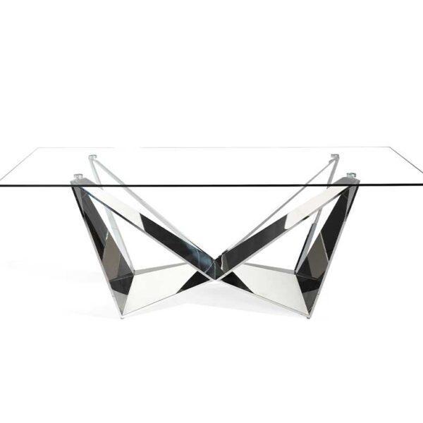Radiance Rectangle Dining Table Glass Silver-Dining-Future Classics Furniture-Default Title---abc