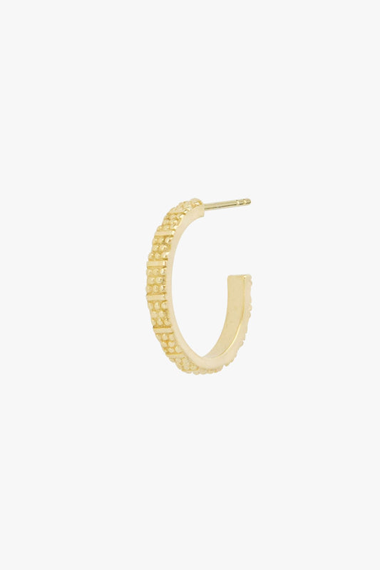 Dots n stripes hoop gold plated (17mm)-abc