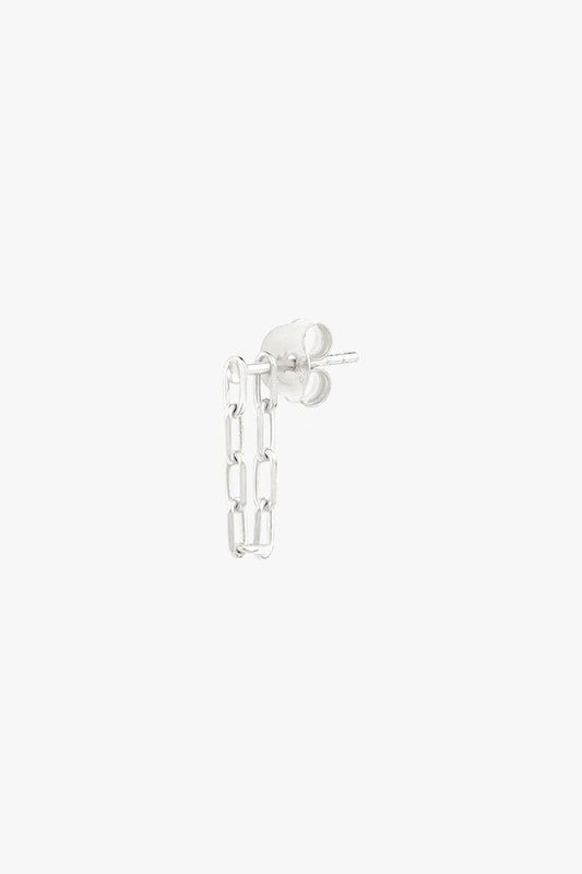 Chain earring silver-abc