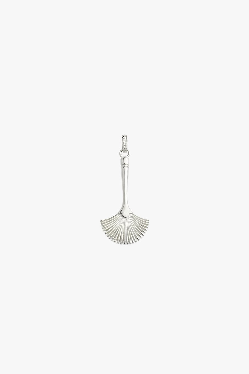 Fan brush pendant silver-abc