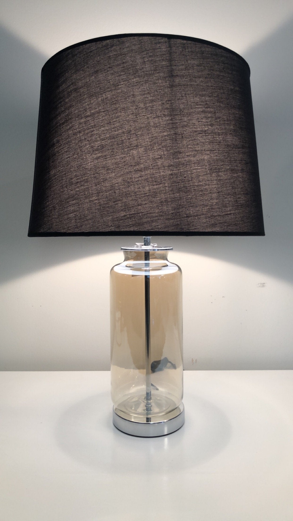 Tinted Tawny Glass Table Lamp-Lighting-Liberty Homeware-Default Title---abc