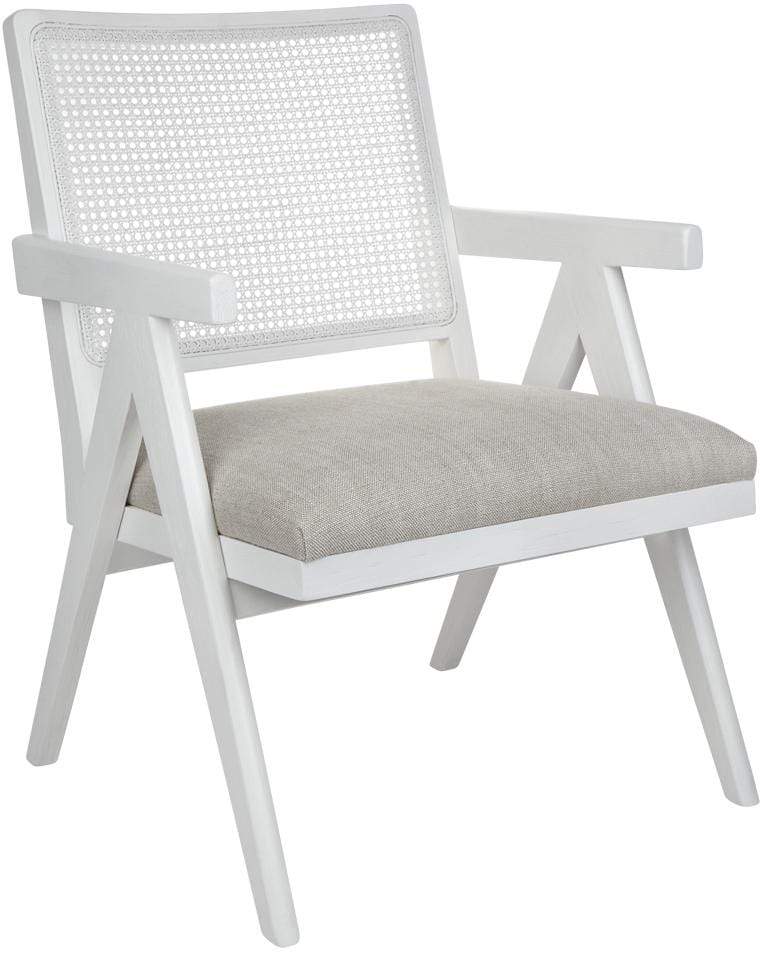 Imperial Arm Chair White and Linen-abc