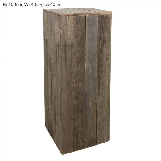 Timber Plinth 100x40x40cm - Nat (L)-Living-Florabelle-Default Title---abc