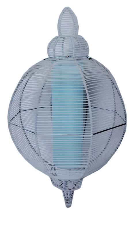 H & M Pendant - Lantern - White-abc