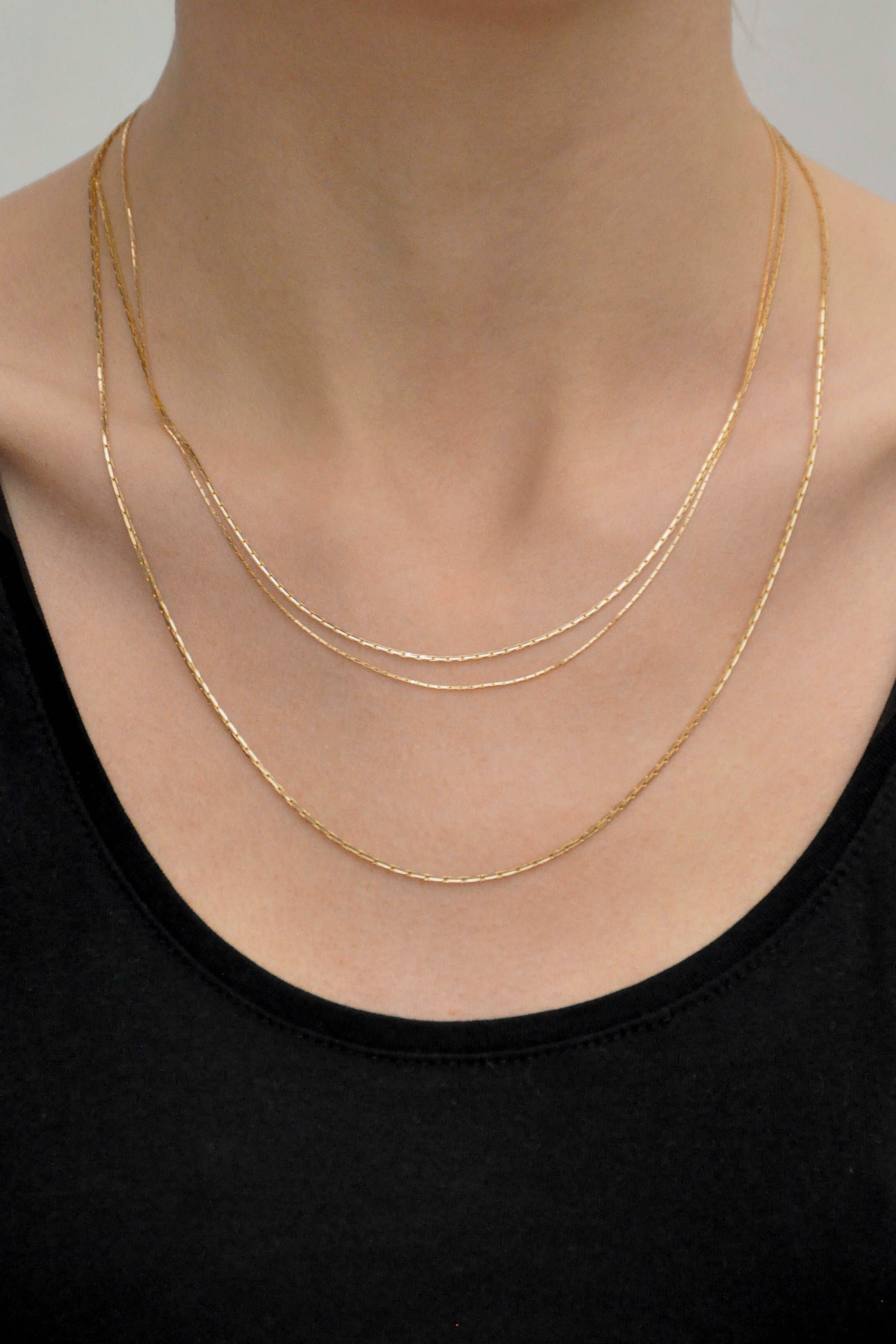 Short snake necklace 14k solid gold (44cm)-Necklace-Wildthings_collectables-Solid Gold---abc