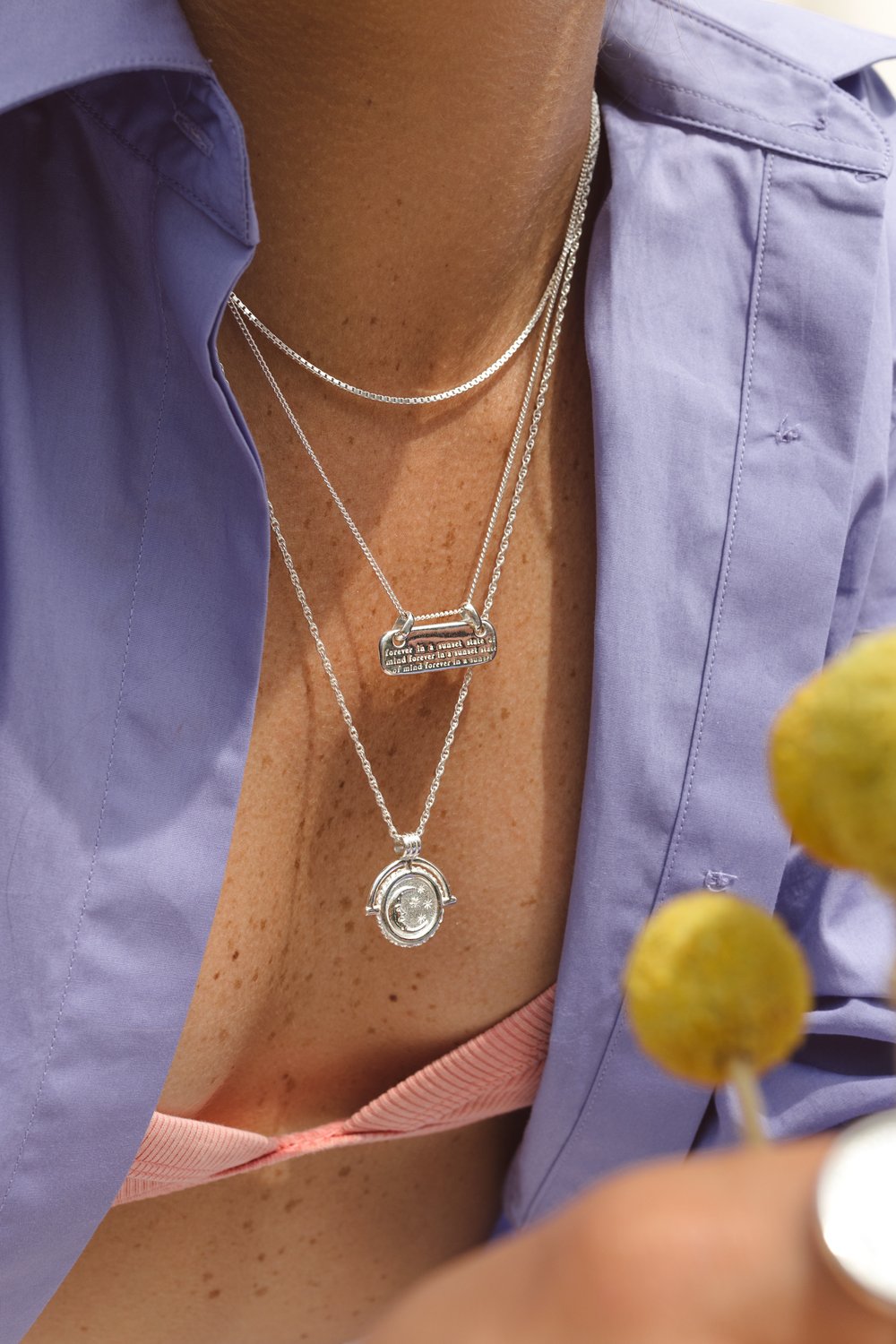 Mantra pendant silver-abc