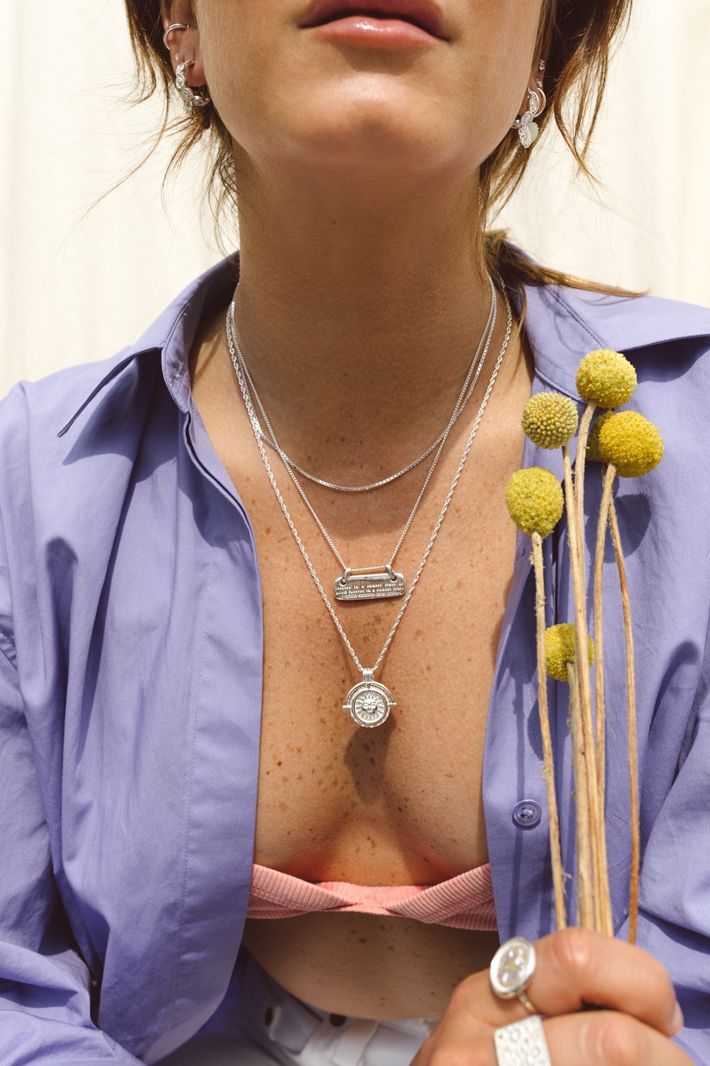 Mantra pendant silver-abc