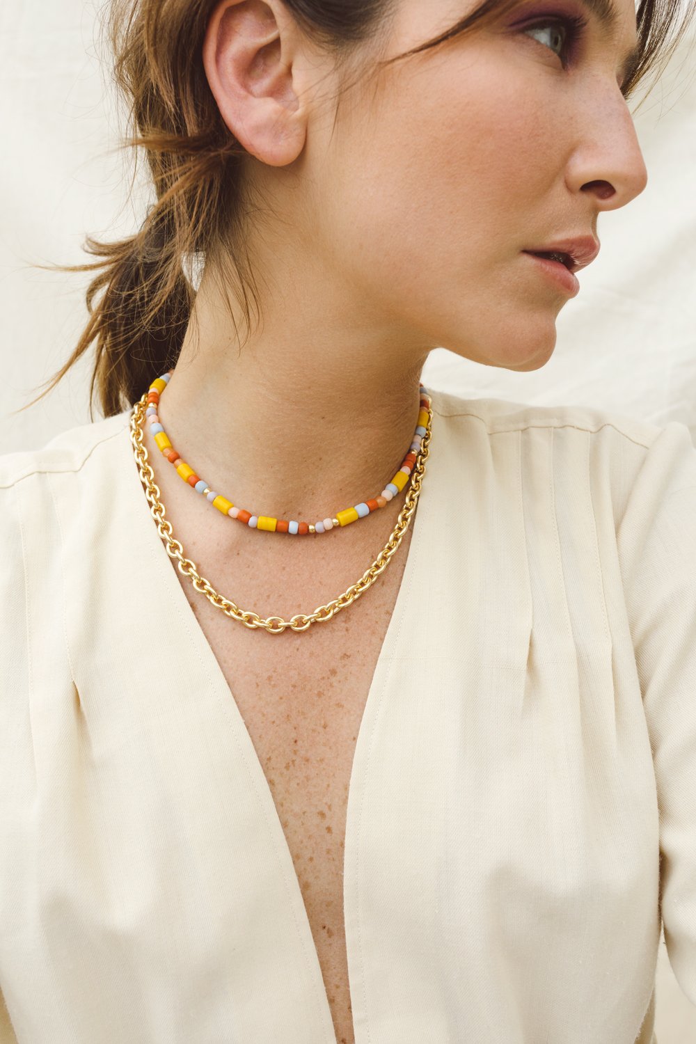 Rainbow necklace silver (34 cm)-Necklace-wildthings_collectables-Silver---abc