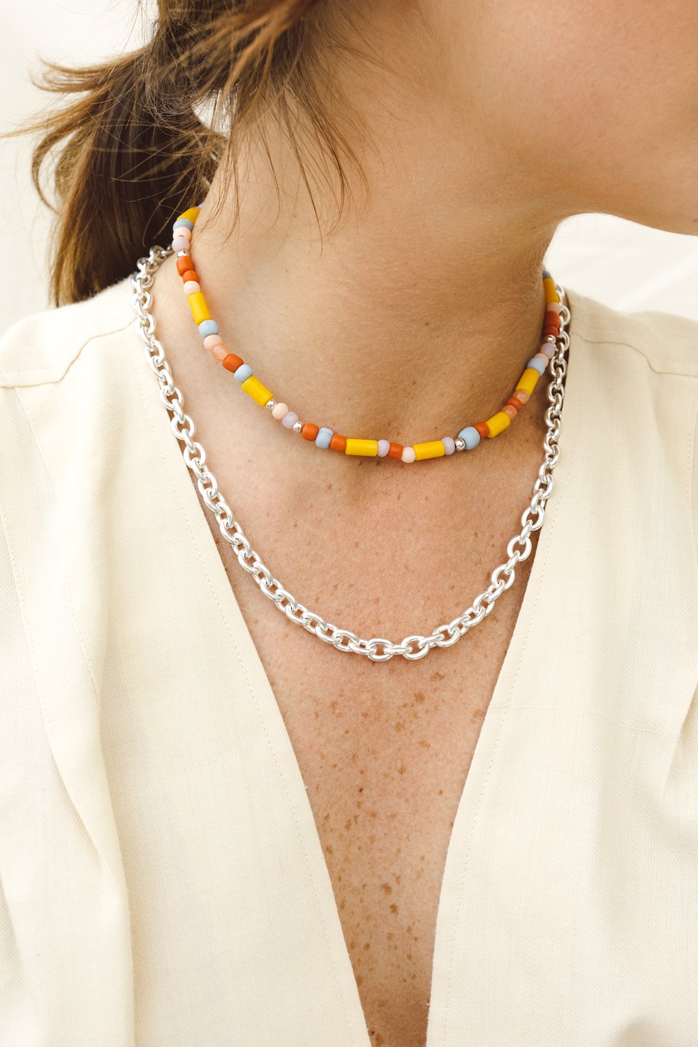 Statement Chain Necklace Silver (40 cm)-Necklace-wildthings_collectables-Silver---abc