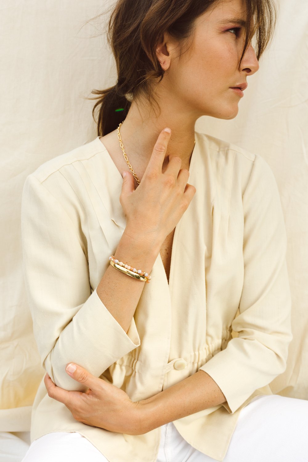 Pink palette bracelet gold plated-Bracelet-wildthings_collectables-Gold plated---abc