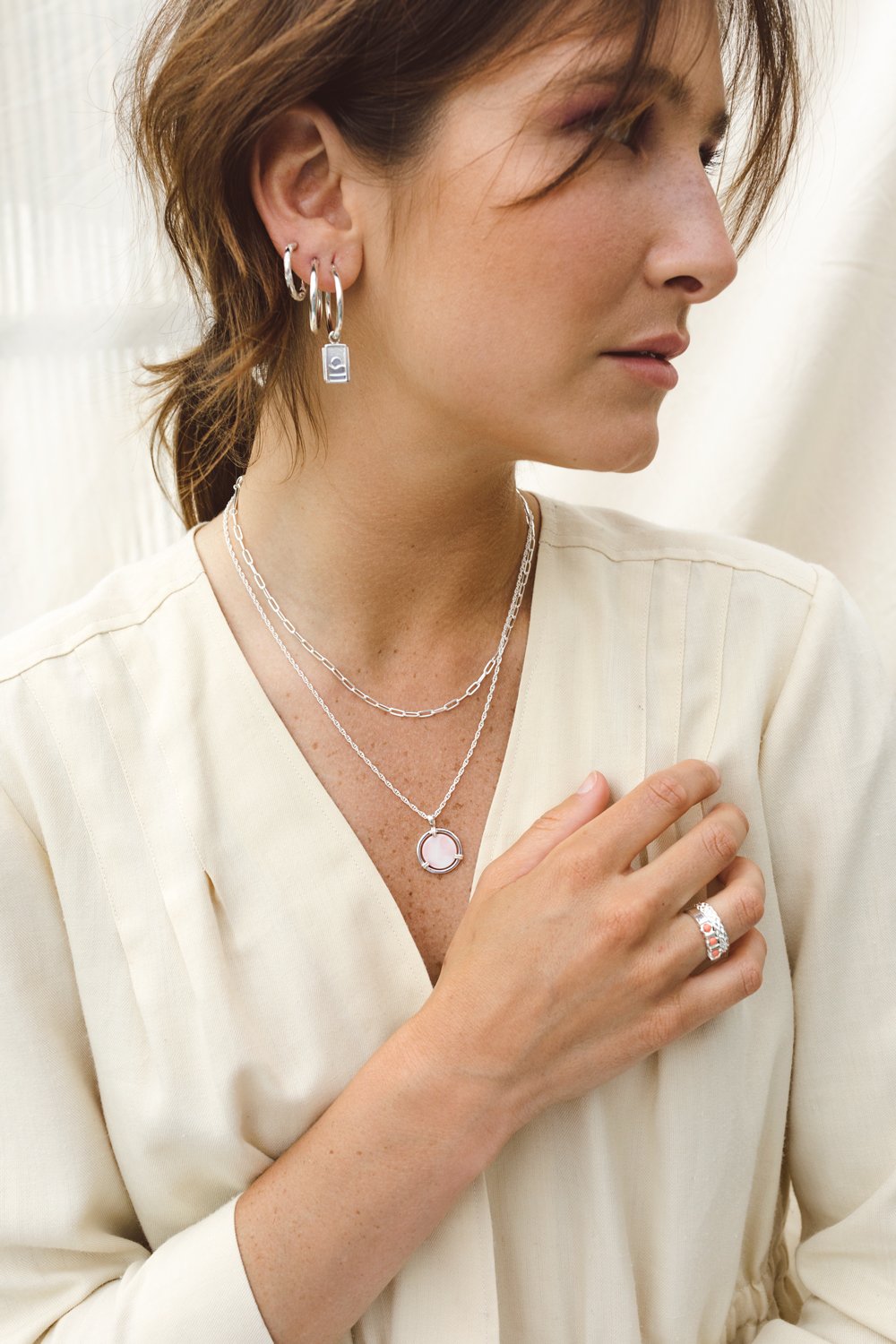 Five strand braided ring silver-abc