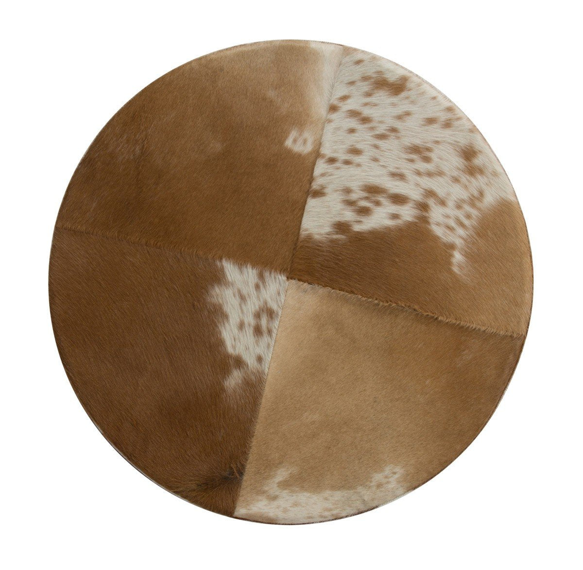 Cow Hide Round Ottoman-abc