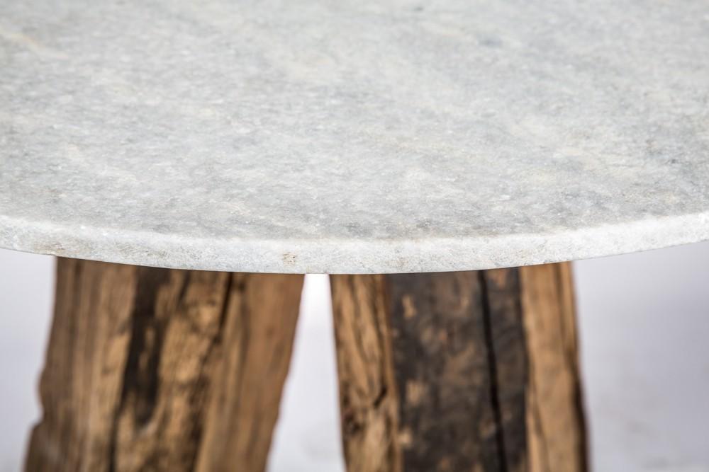 Cape Cod Recycled Wooden Side Table with Stone Top-abc