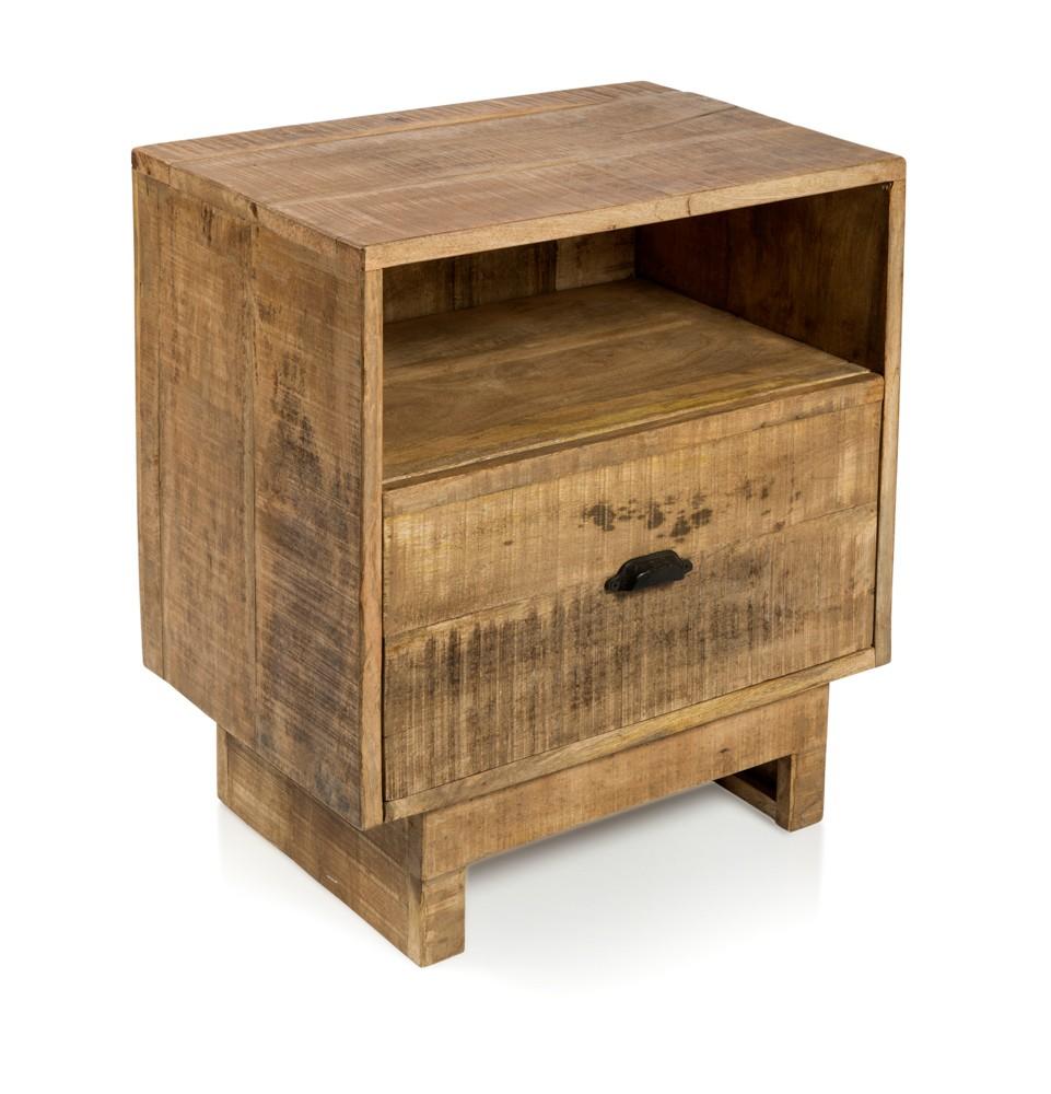 Swazi 1 Drawer Mango Wood Bedside Table-Sleeping-Home & Giftware-Default Title---abc