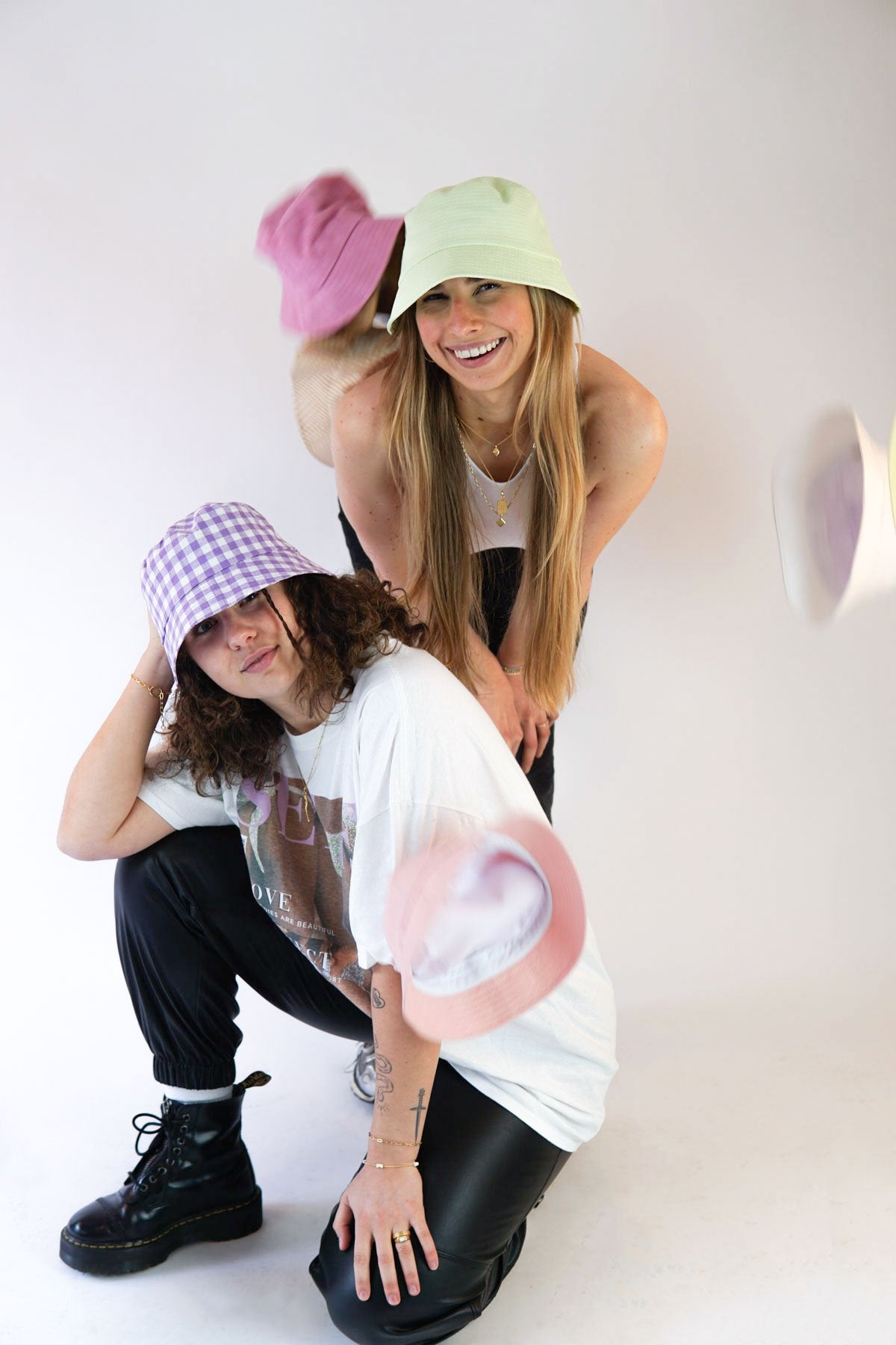 Check mate lilac bucket hat-abc