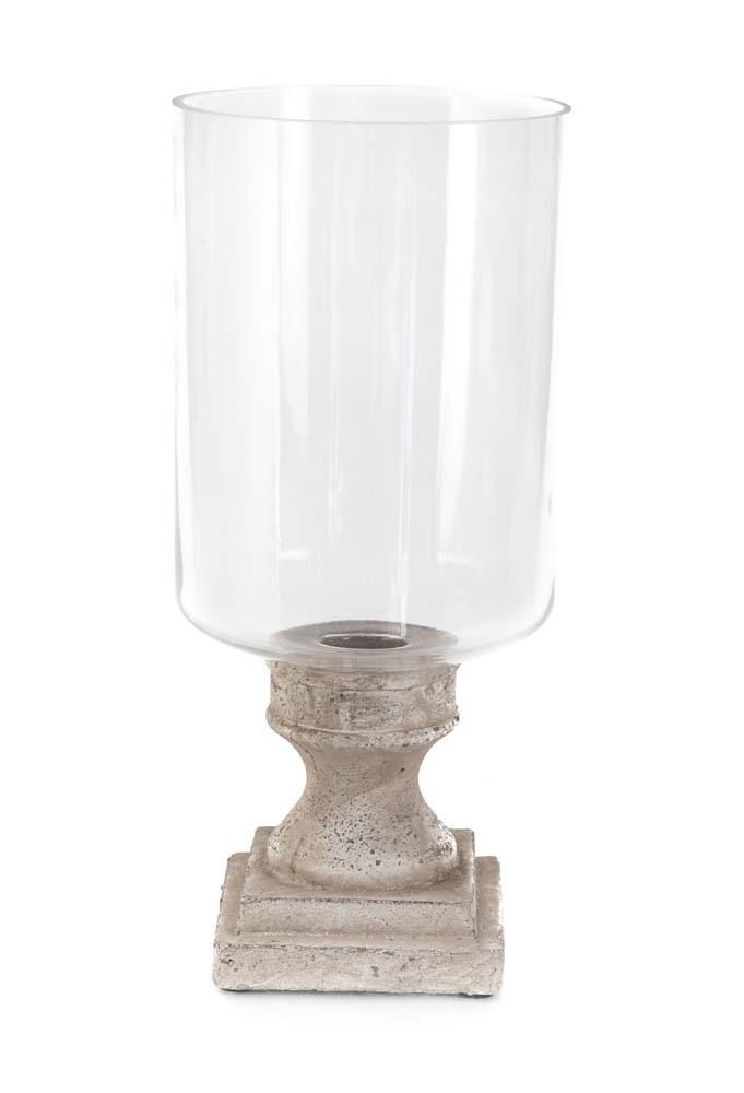Ceramic Hurricane Lamp on Stand-abc