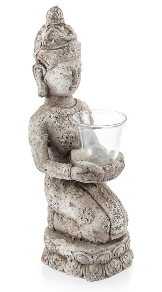 Ceramic Kneeling Buddha Candle Holder-abc