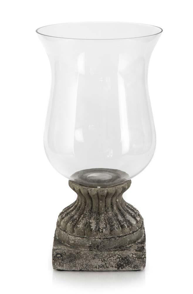 Ceramic Hurricane Lamp on Stand-abc
