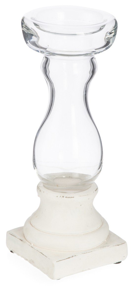 Glass Candleholder with Cement Base Small-abc