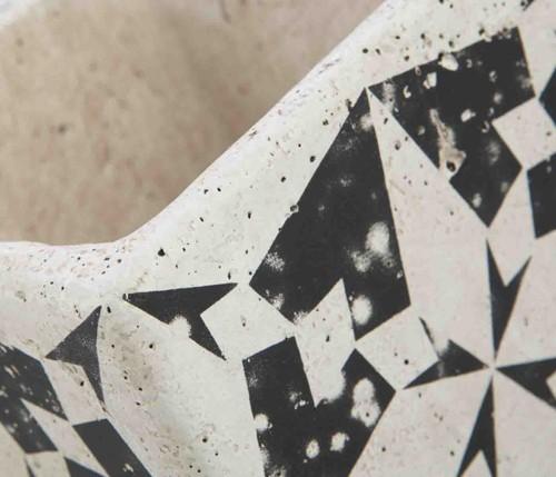 Cement Planter Pot Pattern 2 Small-abc