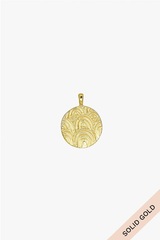 Chasing rainbows necklace pendant 14k solid gold-abc