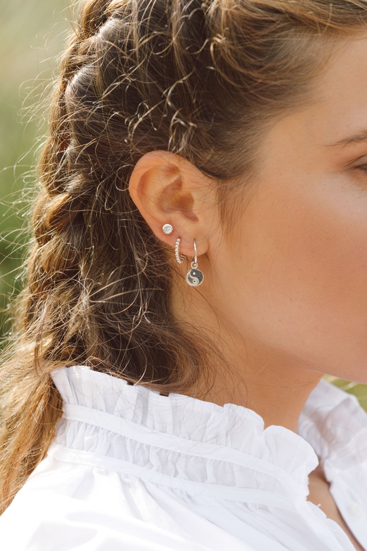 Yin yang coin earring silver-Earring-wildthings_collectables-Silver---abc