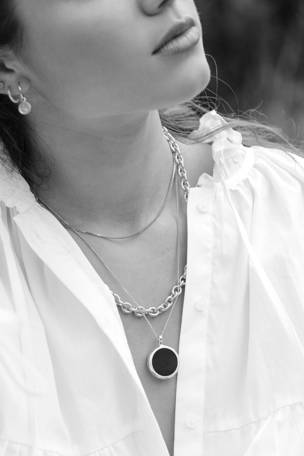 Doublesided yin yang pendant silver-abc