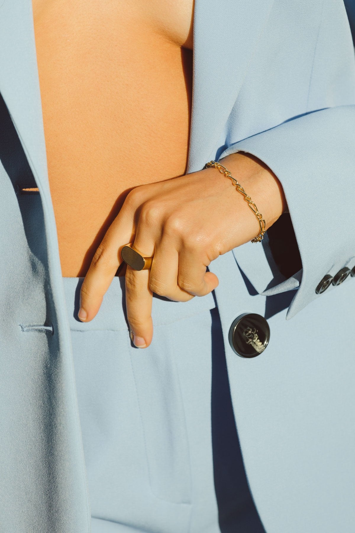 Chunky figaro bracelet gold plated-abc