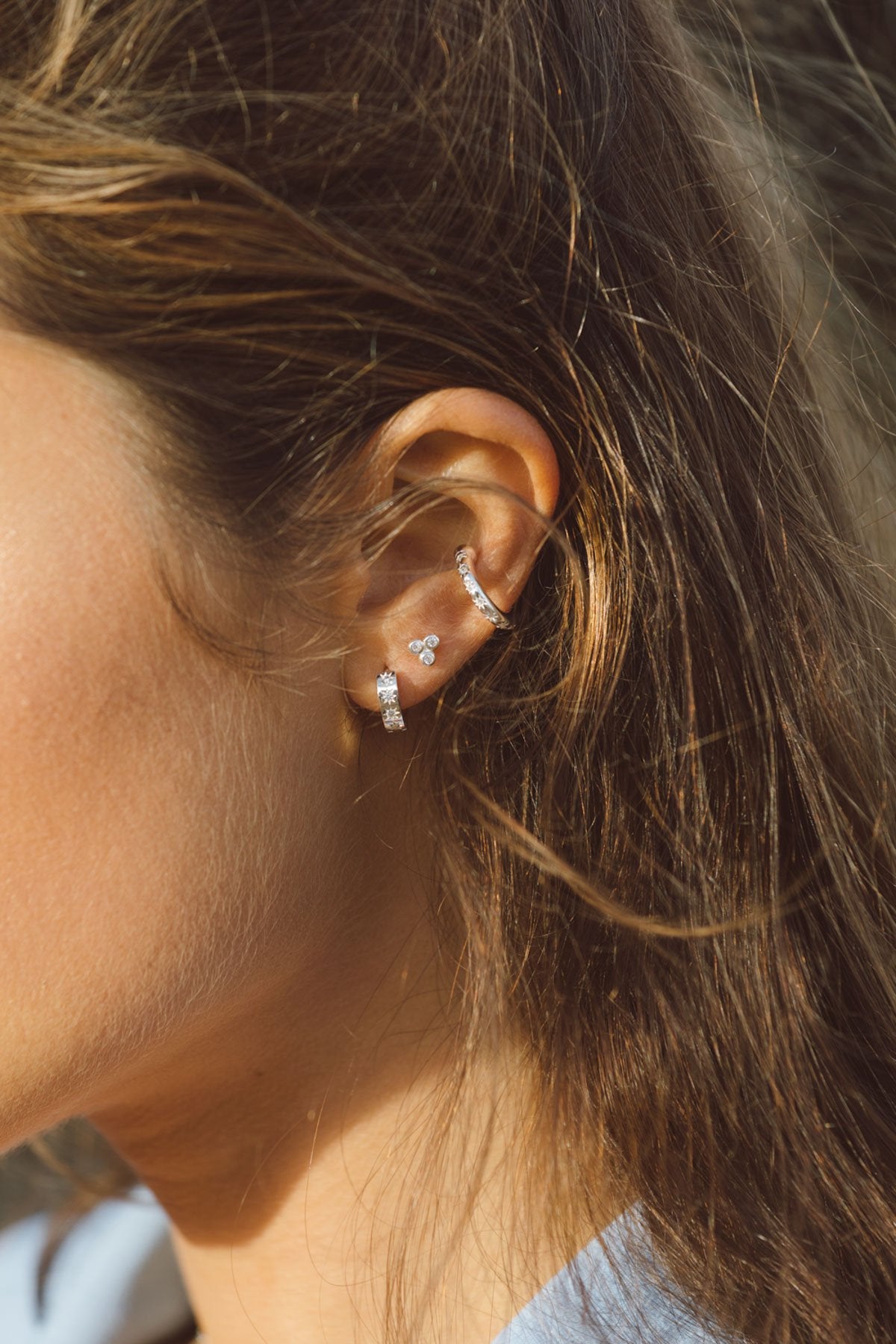 Multi shine stud silver-abc