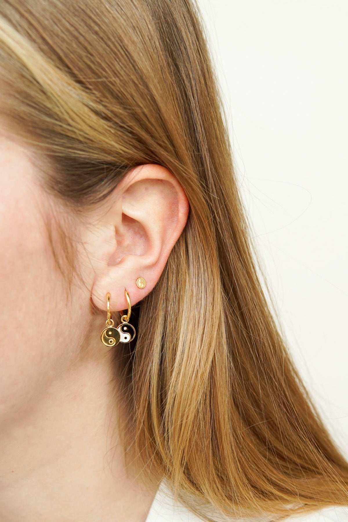 Yin yang coin earring gold plated-Earring-wildthings_collectables-Gold Plated---abc