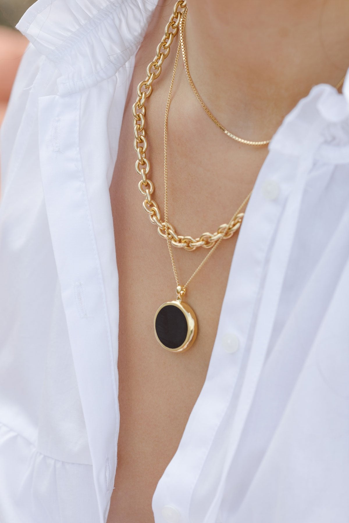 Doublesided yin yang pendant gold plated-abc