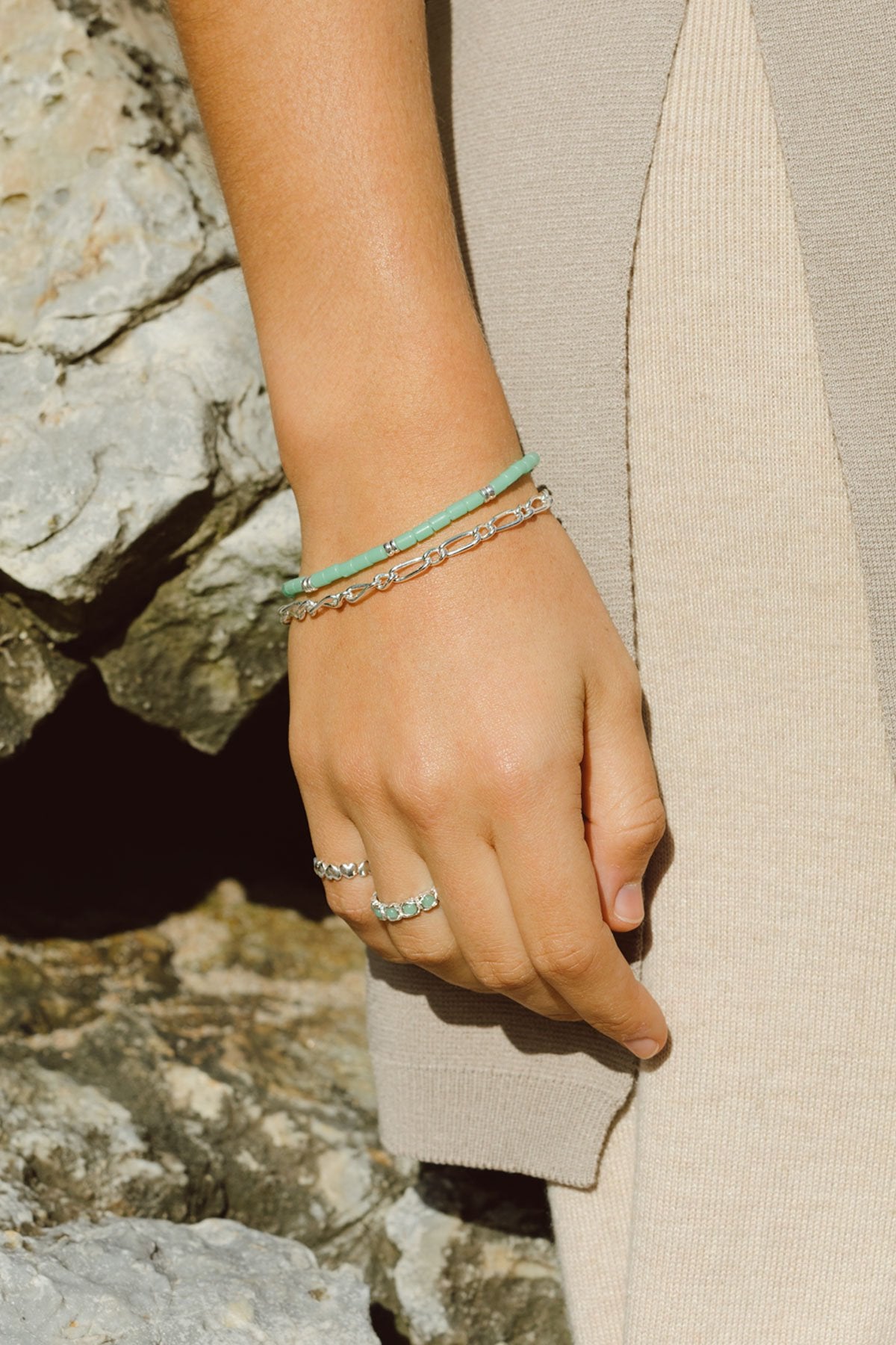 Eternity aqua ring silver-abc