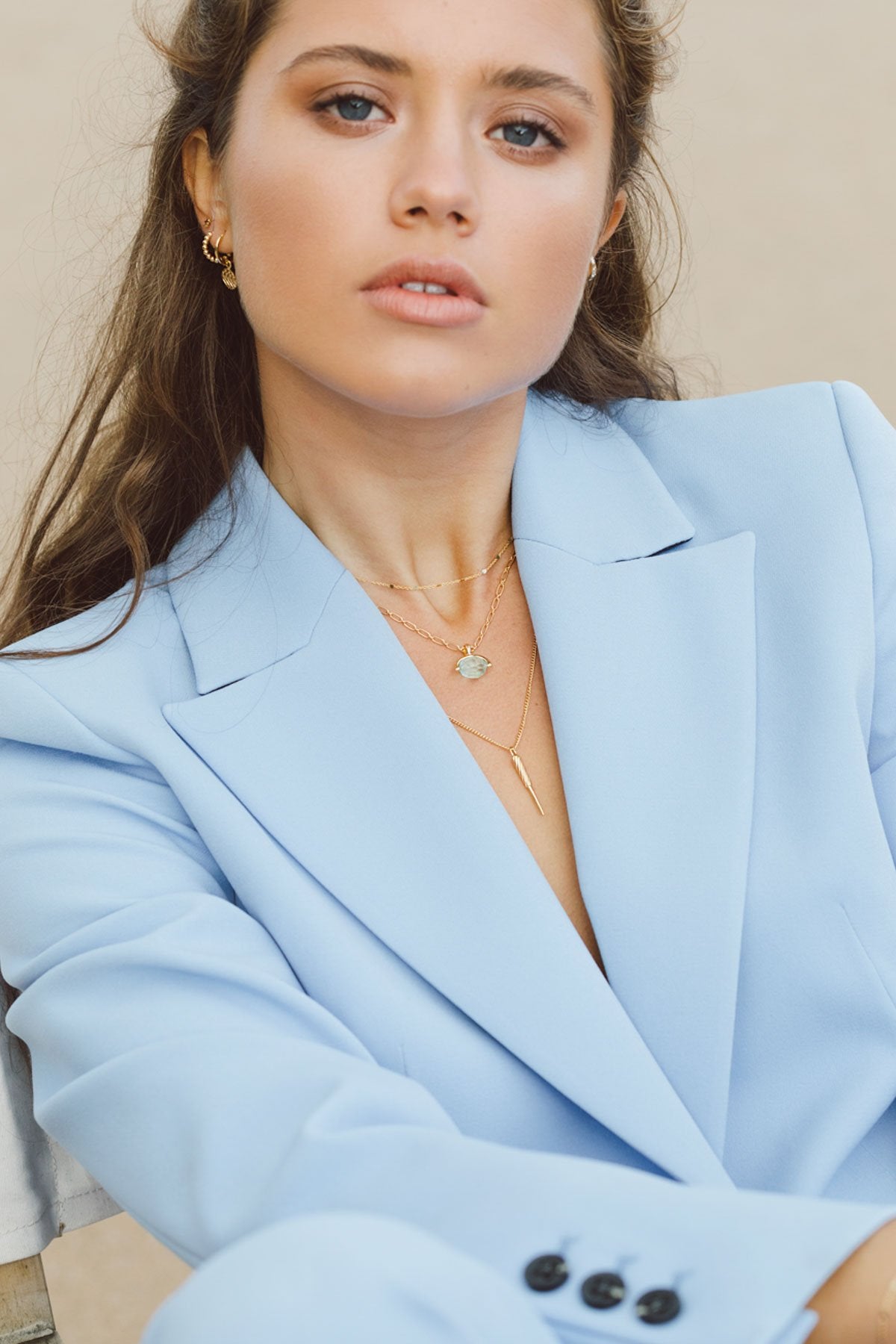 Ice pick pendant gold plated-abc