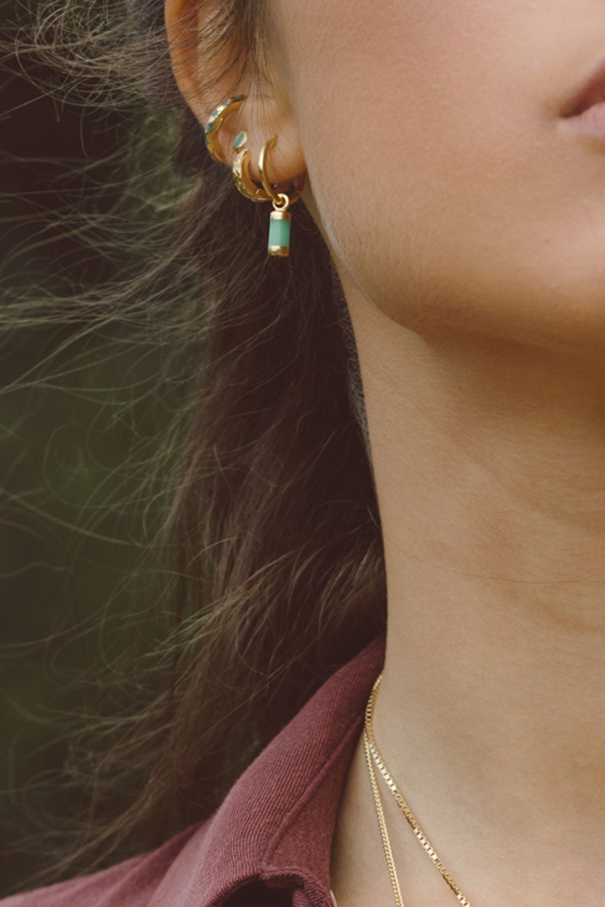 Sea green stud gold plated-Stud-wildthings_collectables-Gold plated---abc