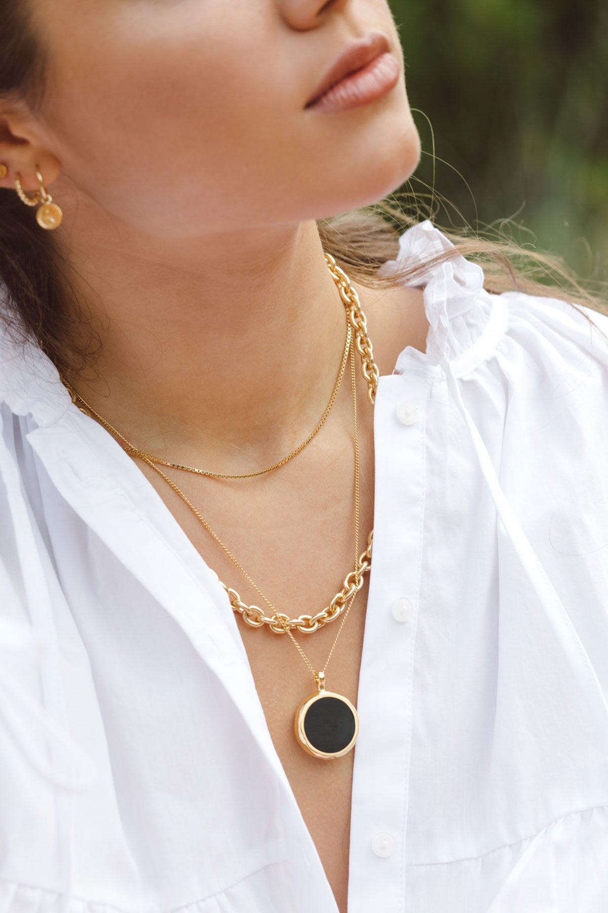 Doublesided yin yang pendant gold plated-abc