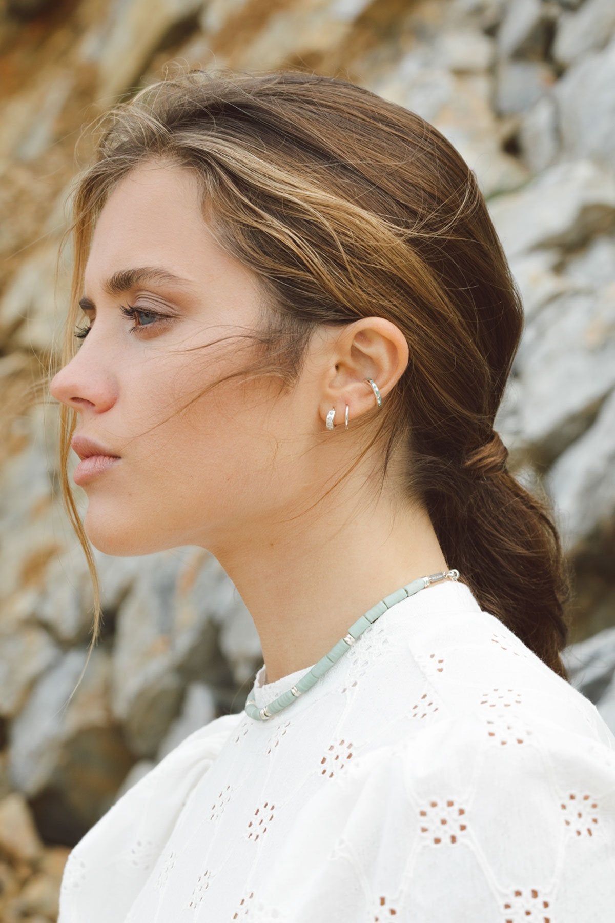 Ice star ear cuff silver-abc