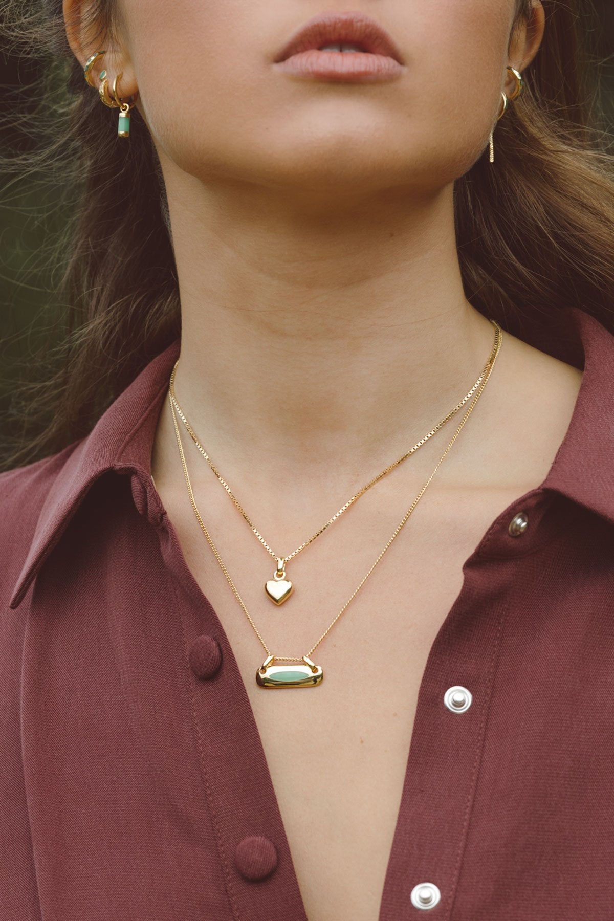 Iconic balance bar pendant gold plated-abc