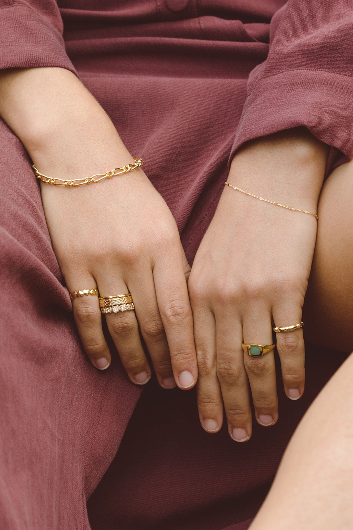 Chunky figaro bracelet gold plated-abc