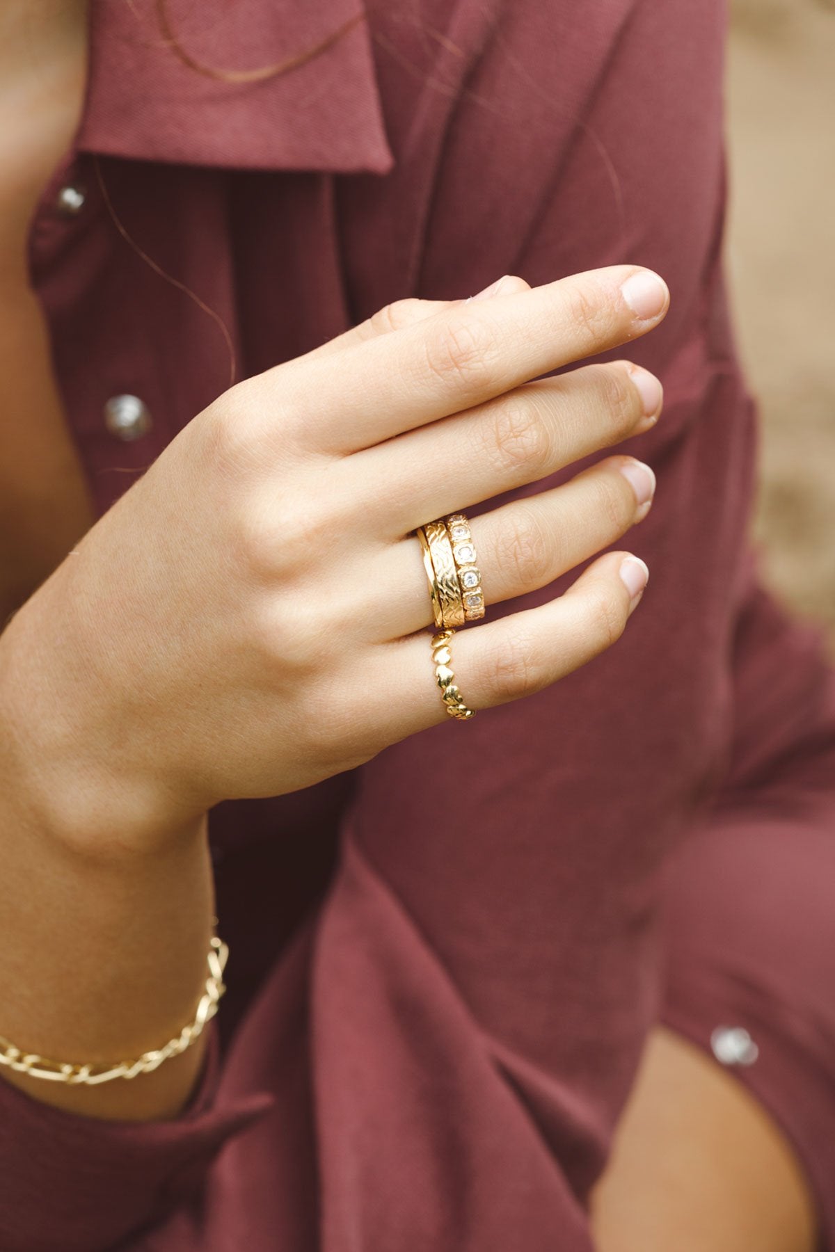 L'amour pinky ring gold plated-abc