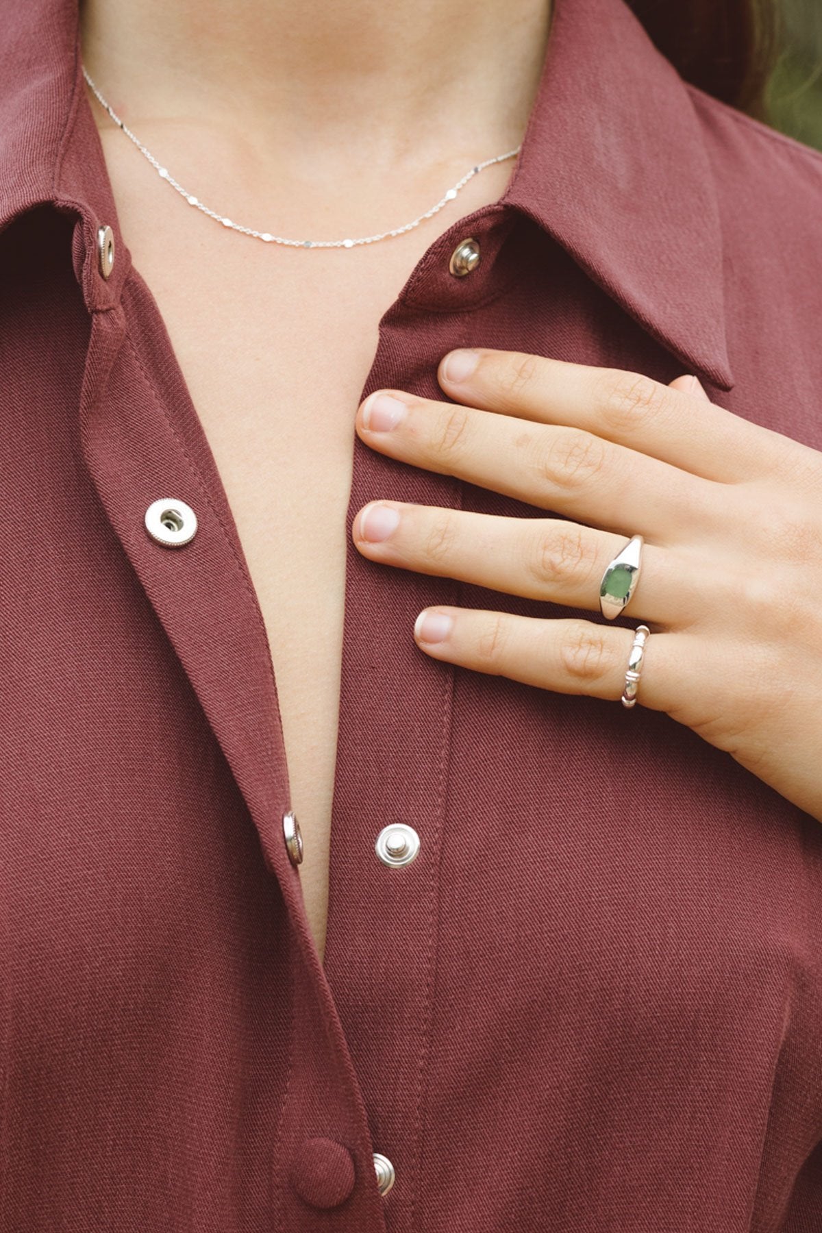 Chunky sea signet ring silver-abc