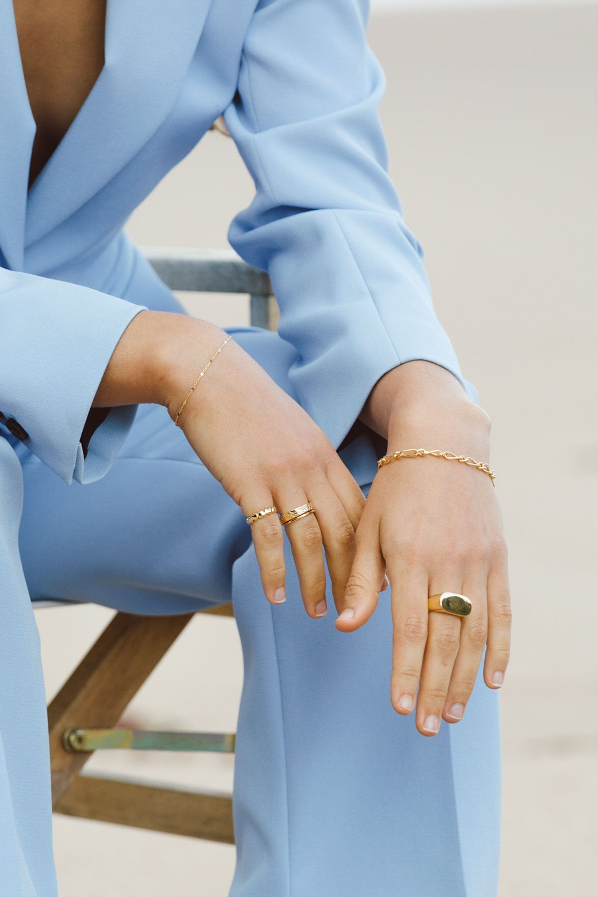 Chunky figaro bracelet gold plated-abc